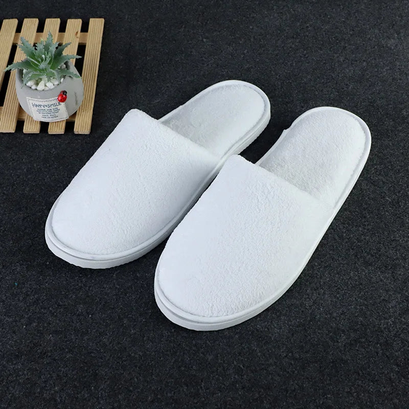 4 Pairs/Lot Winter Slippers Men Women Disposable Hotel Slippers Home Slides Travel Sandals Hospitality Guest Footwear