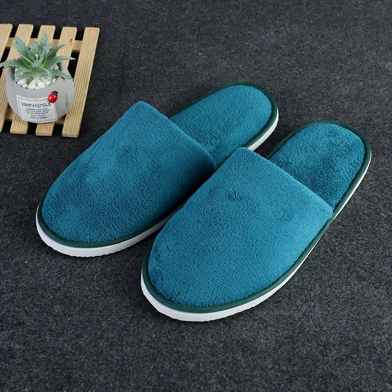 4 Pairs/Lot Winter Slippers Men Women Disposable Hotel Slippers Home Slides Travel Sandals Hospitality Guest Footwear