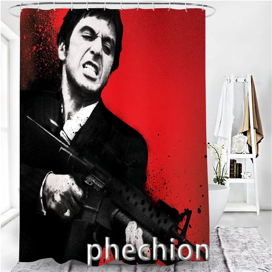 3D Print Scarface Shower Curtain Waterproof Bathroom Curtain Anti-slip Bath Mat Set Toilet Rugs Carpet Home Decor  VC05