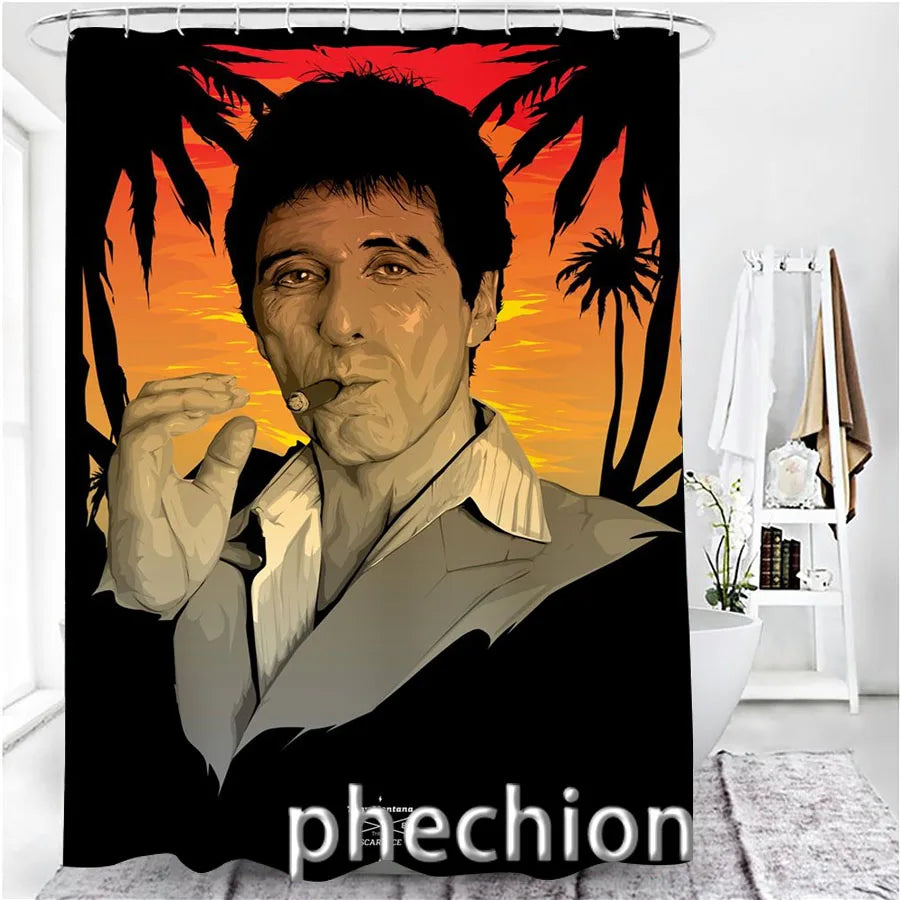 3D Print Scarface Shower Curtain Waterproof Bathroom Curtain Anti-slip Bath Mat Set Toilet Rugs Carpet Home Decor  VC05