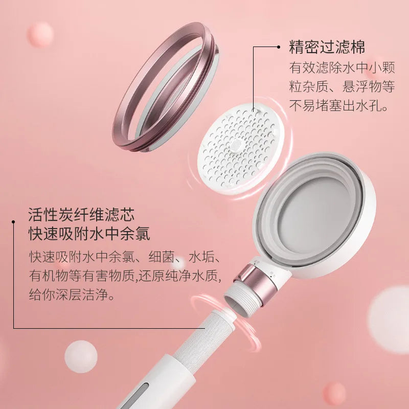 Youpin DIIIB White Chlorine Removal Pressurized Beauty Shower Head Set Household Beauty Bathroom Shower Head Rain.