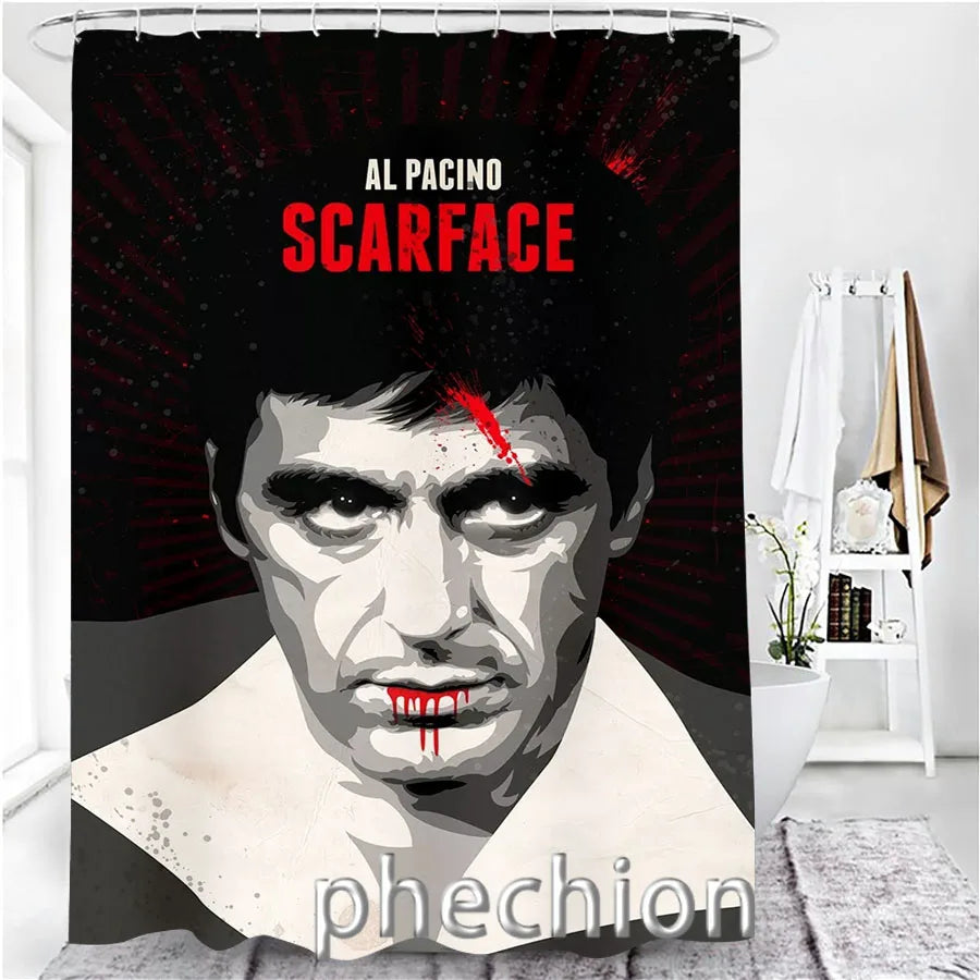 3D Print Scarface Shower Curtain Waterproof Bathroom Curtain Anti-slip Bath Mat Set Toilet Rugs Carpet Home Decor  VC05