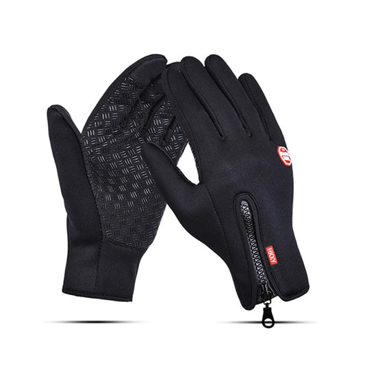 Sports Gloves Autumn Winter Men Women Motorcycle Fleece Zipper Touch Screen Warm Waterproof Cycling Windproof Non-slip Gloves