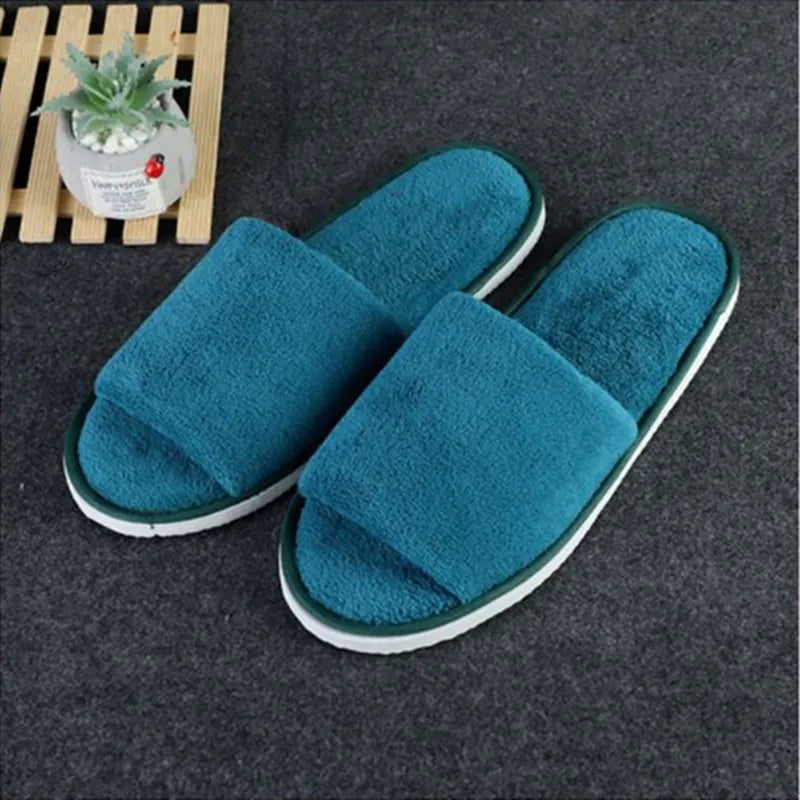 4 Pairs/Lot Winter Slippers Men Women Disposable Hotel Slippers Home Slides Travel Sandals Hospitality Guest Footwear