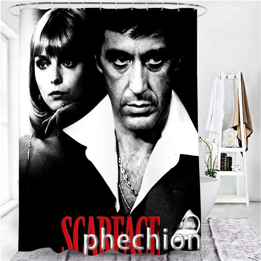 3D Print Scarface Shower Curtain Waterproof Bathroom Curtain Anti-slip Bath Mat Set Toilet Rugs Carpet Home Decor  VC05