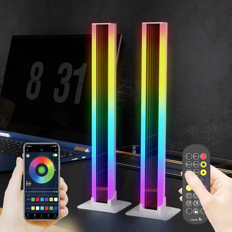 2PC LED Light RGB Room Decor Abyss Lamp Bluetooth Ambient Night Light Desktop Mood Lighting For TV PC Gaming Backlight