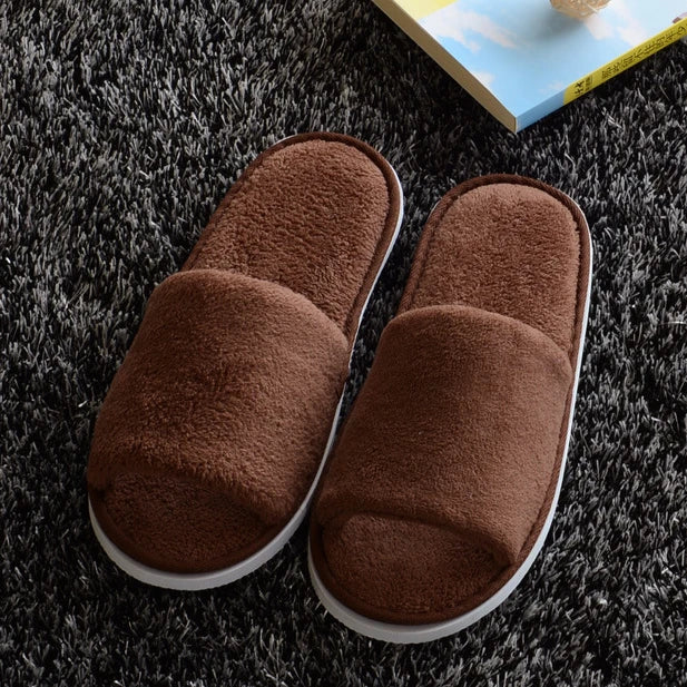 4 Pairs/Lot Winter Slippers Men Women Disposable Hotel Slippers Home Slides Travel Sandals Hospitality Guest Footwear