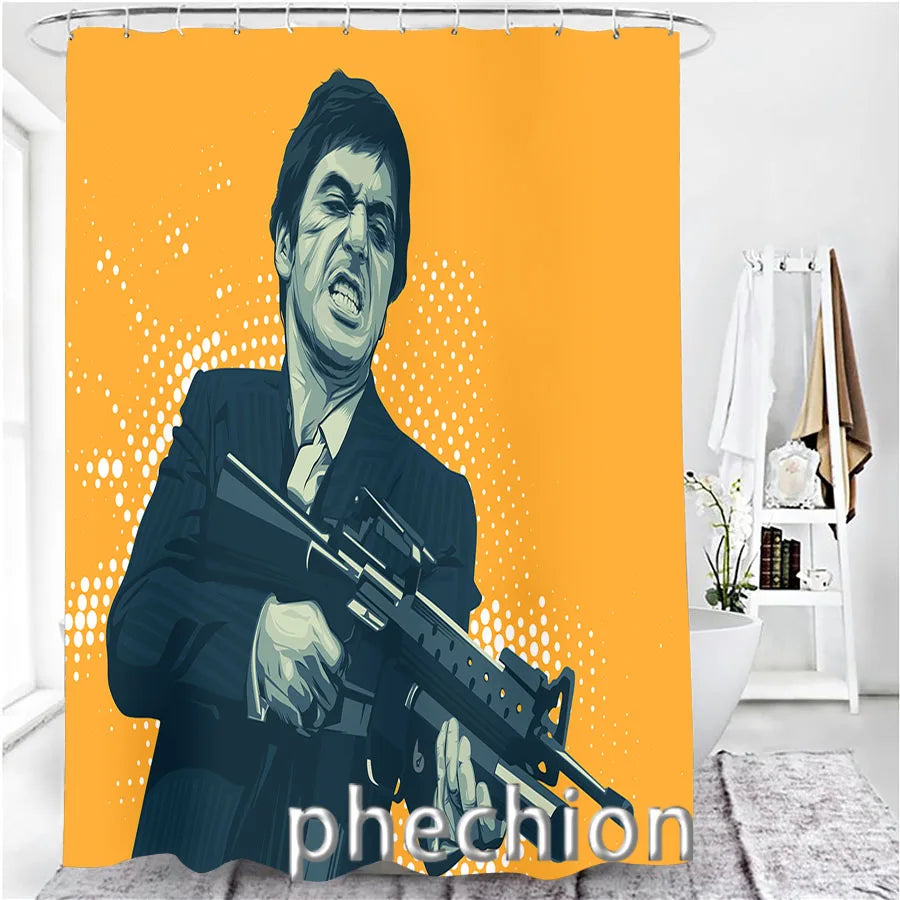 3D Print Scarface Shower Curtain Waterproof Bathroom Curtain Anti-slip Bath Mat Set Toilet Rugs Carpet Home Decor  VC05