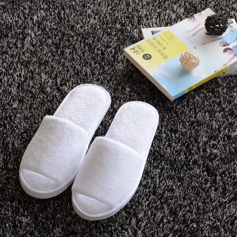 4 Pairs/Lot Winter Slippers Men Women Disposable Hotel Slippers Home Slides Travel Sandals Hospitality Guest Footwear