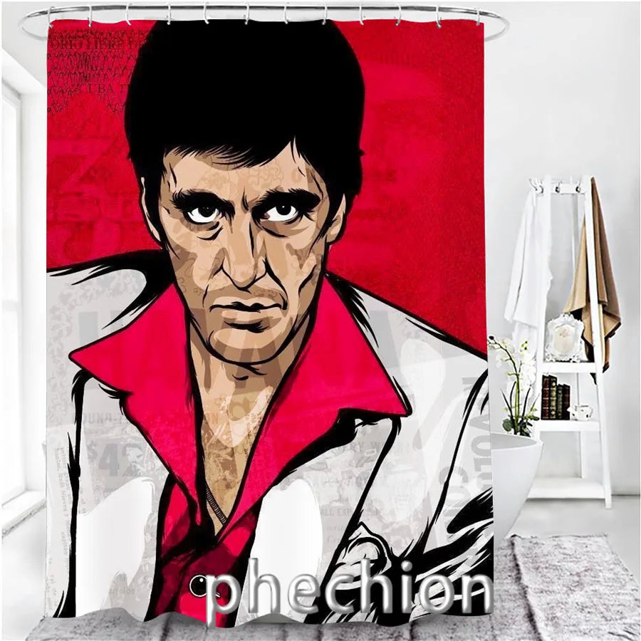 3D Print Scarface Shower Curtain Waterproof Bathroom Curtain Anti-slip Bath Mat Set Toilet Rugs Carpet Home Decor  VC05