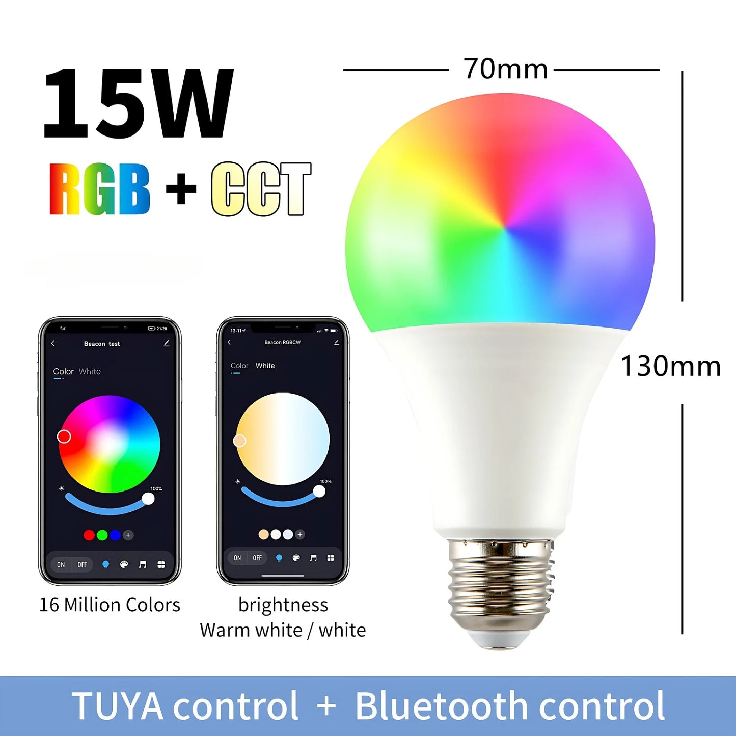 Xiaomi Youpin Tuya Bluetooth Smart LED Light Bulb E27 RGB Smart Lamps For Living Room Decoration Party Lighting Smart Life Home