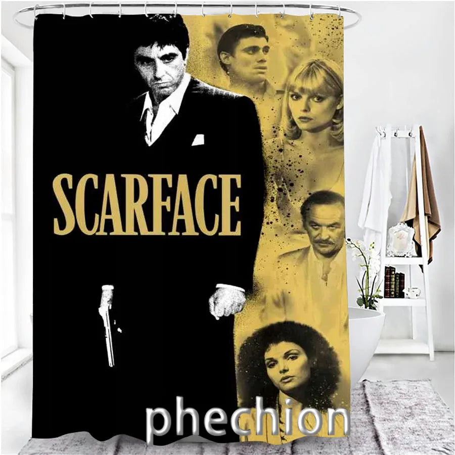 3D Print Scarface Shower Curtain Waterproof Bathroom Curtain Anti-slip Bath Mat Set Toilet Rugs Carpet Home Decor  VC05