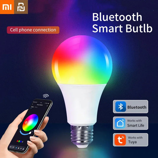 Xiaomi Youpin Tuya Bluetooth Smart LED Light Bulb E27 RGB Smart Lamps For Living Room Decoration Party Lighting Smart Life Home